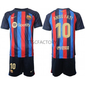 Camisolas de futebol FC Barcelona Ansu Fati 10 Criança Equipamento Principal 2022/23 Manga Curta